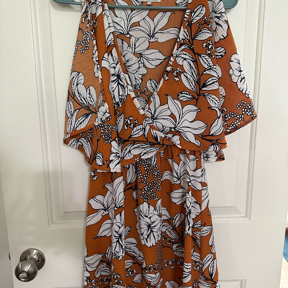 Charlotte Russe gold floral and White Dress